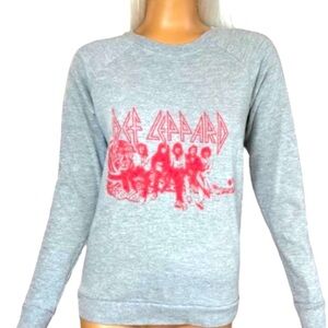 Nordstrom Treasure & Bond Def Leppard 80s Rock Band Crew Neck Sweatshirt Top XS